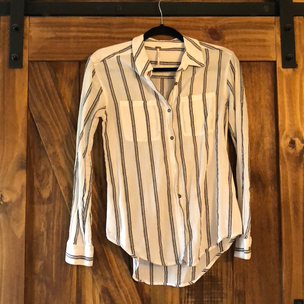 Free people striped button down light weight